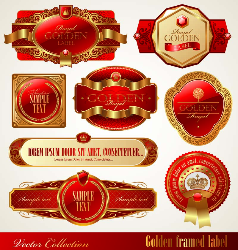 free vector Romantic valentine39s day red label vector